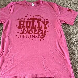 Pink 'Holly Dolly Christmas' T-Shirt